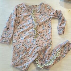 Pink Bunny Print Onesie 3T